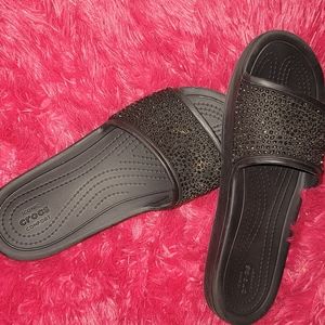 Black Slide on Crocs